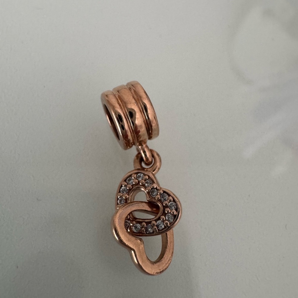 Pandora Rose Gold Heart Charm with Crystals